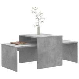 Berkfield Home Durable Coffee Table Set Concrete Grey 100x48x40 cm Engineered Wood - Size: 100 x 48 x 40 cm - thumbnail 1
