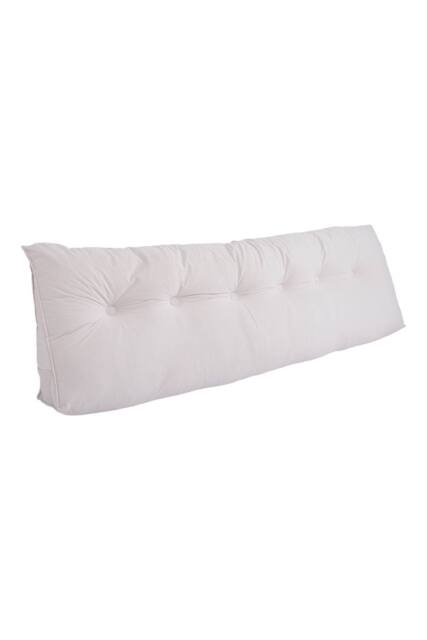 Living and Home Washable Headboard Wedge Pillow with Storage Pocket in White - Size: Large - image 1