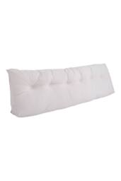 Living and Home Washable Headboard Wedge Pillow with Storage Pocket in White - Size: Large