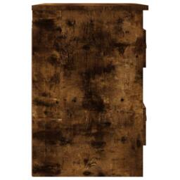 Berkfield Home Elegant Wall-mounted Bedside Cabinet Smoked Oak 41.5x36x53cm in Brown - Size: 41.5x36x53 cm - thumbnail 8