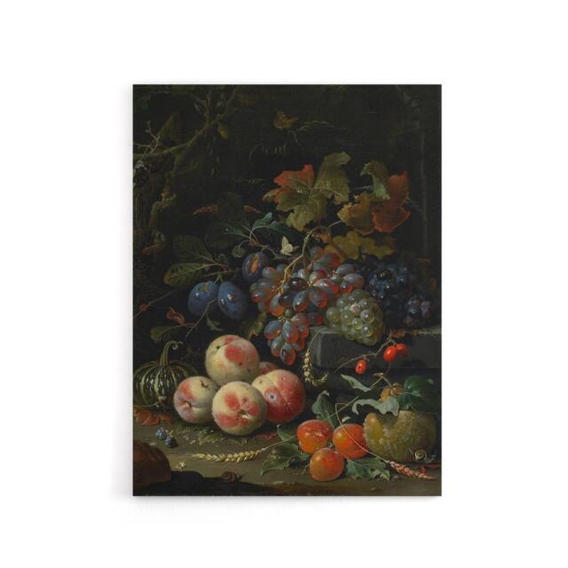 "Artery8 Still Life With Fruit Foliage & Insects Mignon Canvas Wall Art - Size: W18"" x H24""" - image 1