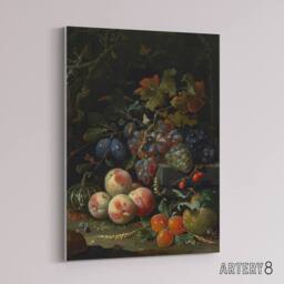 "Artery8 Still Life With Fruit Foliage & Insects Mignon Canvas Wall Art - Size: W18"" x H24""" - thumbnail 2
