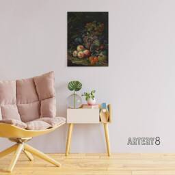"Artery8 Still Life With Fruit Foliage & Insects Mignon Canvas Wall Art - Size: W18"" x H24""" - thumbnail 3