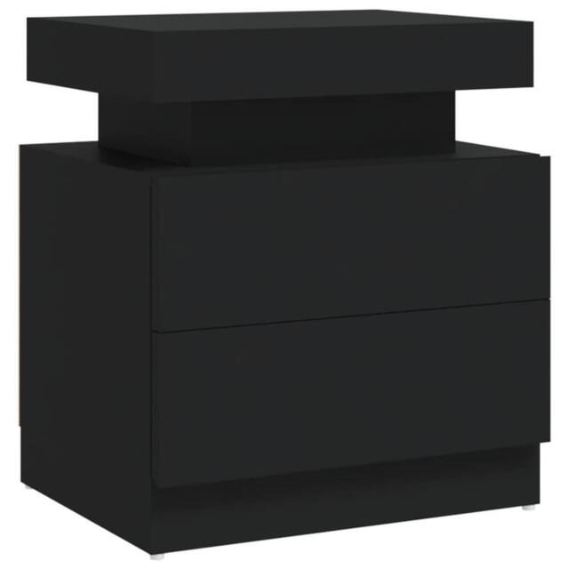 Berkfield Home Bedside Cabinet Black 45x35x52 cm Engineered Wood - Size: 45 x 35 x 52 cm - image 1