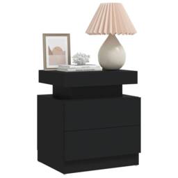 Berkfield Home Bedside Cabinet Black 45x35x52 cm Engineered Wood - Size: 45 x 35 x 52 cm - thumbnail 3