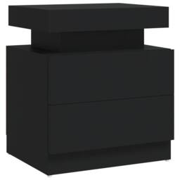 Berkfield Home Bedside Cabinet Black 45x35x52 cm Engineered Wood - Size: 45 x 35 x 52 cm - thumbnail 1