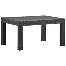 Berkfield Home Garden Table Anthracite 58x58x41 cm PP Rattan in Black - Size: 58 x 58 x 41 cm - thumbnail 1