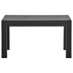 Berkfield Home Garden Table Anthracite 58x58x41 cm PP Rattan in Black - Size: 58 x 58 x 41 cm - thumbnail 2