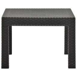 Berkfield Home Garden Table Anthracite 58x58x41 cm PP Rattan in Black - Size: 58 x 58 x 41 cm - thumbnail 3