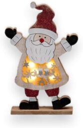 Shatchi LED Wooden Christmas Santa Snowman Reindeer Xmas Home Indoor Table Decorations Ornaments Centrepiece, 27cm, Wood - thumbnail 5