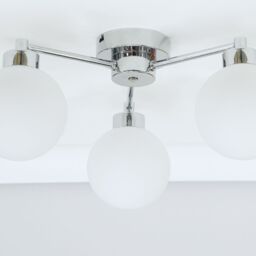 ValueLights Jonah 3 Arm Globe Ball Shade Flush Ceiling Light in Silver - thumbnail 4