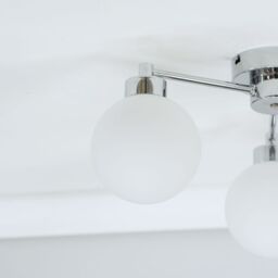 ValueLights Jonah 3 Arm Globe Ball Shade Flush Ceiling Light in Silver - thumbnail 3