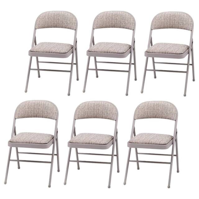 Kelvenix 6 x Folding Chairs-TRESTLE TABLE PICNIC BBQ PARTY CHAIRS in Beige - Size: 100 cm - image 1