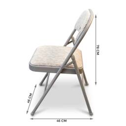 Kelvenix 6 x Folding Chairs-TRESTLE TABLE PICNIC BBQ PARTY CHAIRS in Beige - Size: 100 cm - thumbnail 2