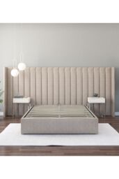 Aspire Grandeur Headboard in Eire Linen Grey in Natural - thumbnail 3