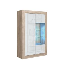 Creative Furniture Arcadia Display Cabinet 140cm - A Compact & Sleek Cabinet with Glass Shelves & LED Lights in Light Oak - thumbnail 5