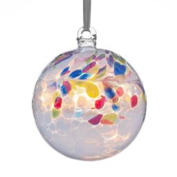 Sienna Glass New Home 10cm Friendship Ball in White - thumbnail 3