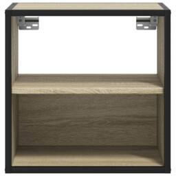 Berkfield Home Wall-mounted Bedside Cabinet Sonoma Oak 40x31x39.5 cm in Light Tan - thumbnail 5