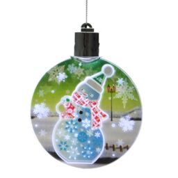 Shatchi Christmas 3D Snowman LED Christmas Tree Hanging Decoration Ornaments Xmas Gifts - thumbnail 3
