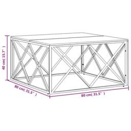 Berkfield Home Decorative Coffee Table Stainless Steel & Solid Wood Reclaimed in Silver - thumbnail 6