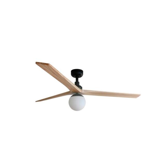 Netlighting Klim Large Black Light Pine Wood Ceiling Fan DC E27 6 Speed - image 1
