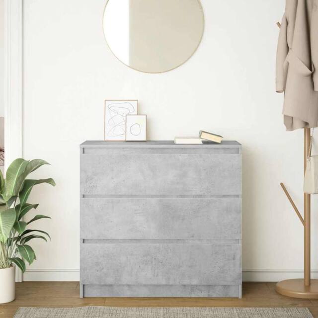 Berkfield Home Sideboard Concrete Grey 80x35x76 cm Engineered Wood - Size: 80 x 35 x 76 cm - image 1