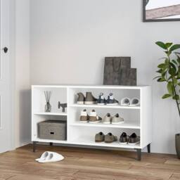 Berkfield Home Shoe Cabinet White 102x36x60 cm Engineered Wood - Size: 102 x 36 x 60 cm - thumbnail 2