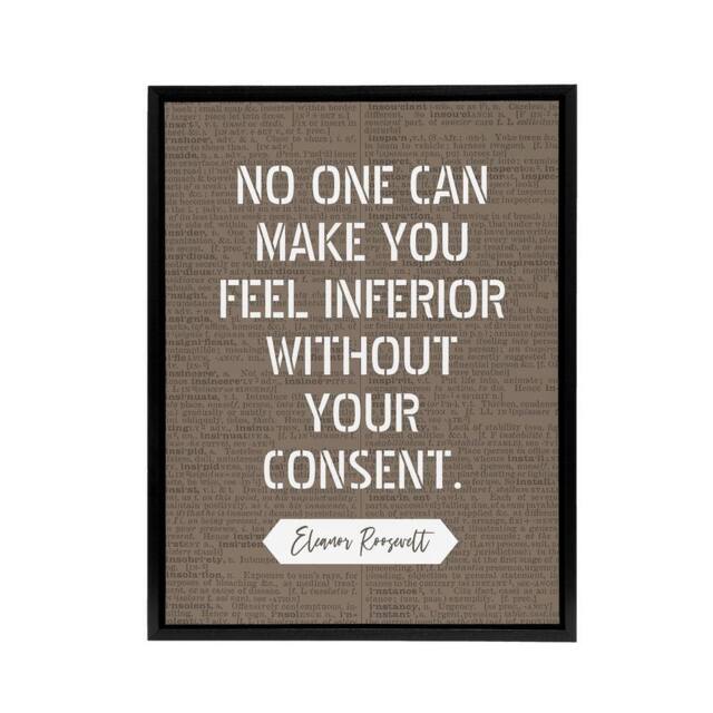 "Artery8 Inspirational Quote Eleanor Roosevelt Framed Canvas Wall Art Print in Brown - Size: W12"" x H16""" - image 1