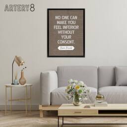 "Artery8 Inspirational Quote Eleanor Roosevelt Framed Canvas Wall Art Print in Brown - Size: W12"" x H16""" - thumbnail 3