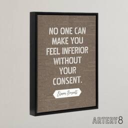 "Artery8 Inspirational Quote Eleanor Roosevelt Framed Canvas Wall Art Print in Brown - Size: W12"" x H16""" - thumbnail 2
