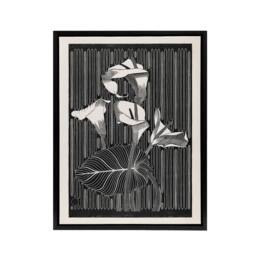 "Artery8 Stylised Calla Lily Flowers De Mesquita Framed Canvas Wall Art Print in Black - Size: W24"" x H32""" - thumbnail 1