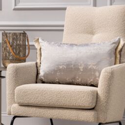 Voyage Maison Orta Abstract Fringed Cushion in Silver - Size: 40 cm x 60 cm - thumbnail 2