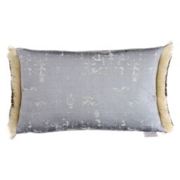 Voyage Maison Orta Abstract Fringed Cushion in Silver - Size: 40 cm x 60 cm