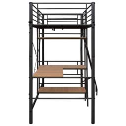 Berkfield Home Bunk Bed with Table Frame Grey Metal 90x200 cm - thumbnail 4