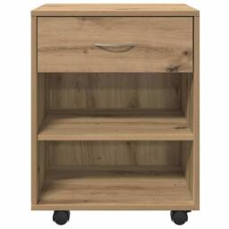 Berkfield Home Rolling Cabinet Artisan Oak 46x36x59 cm Engineered Wood in Brown - Size: 46 x 36 x 59 cm - thumbnail 5
