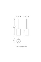Cosmic Toilet Brush, Wall-mounted, Chrome, Architect S+ Collection in Grey - thumbnail 6