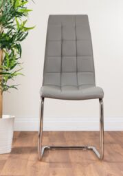 FurnitureboxUK Selina Round Glass Chrome Leg Dining Table & Murano Chairs in Grey - Size: 4 Person - thumbnail 4