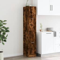 Berkfield Home Apothecary Cabinet¬†Smoked Oak 30x41x174.5 cm Engineered Wood in Brown - thumbnail 4