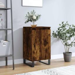 Berkfield Home Sideboard Smoked Oak 40x35x70 cm Engineered Wood in Dark Brown - Size: 40 x 35 x 70 cm - thumbnail 2