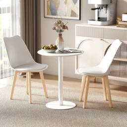 Wyld Haus Susuyo 60 cm Round White Dining Table with Steel Base - thumbnail 3