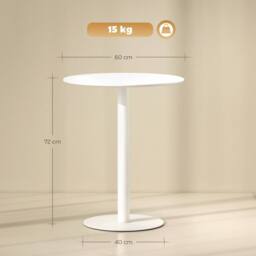 Wyld Haus Susuyo 60 cm Round White Dining Table with Steel Base - thumbnail 4