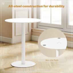Wyld Haus Susuyo 60 cm Round White Dining Table with Steel Base - thumbnail 6