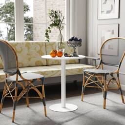 Wyld Haus Susuyo 60 cm Round White Dining Table with Steel Base - thumbnail 8