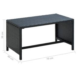 Berkfield Home Coffee Table Black 70x40x38 cm Poly Rattan - Size: 70 x 40 x 38 cm - thumbnail 4