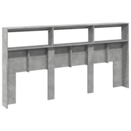 Berkfield Home Headboard Cabinet with LED Concrete Grey 200x17x102 cm - Size: 200 x 17 x 102 cm - thumbnail 8