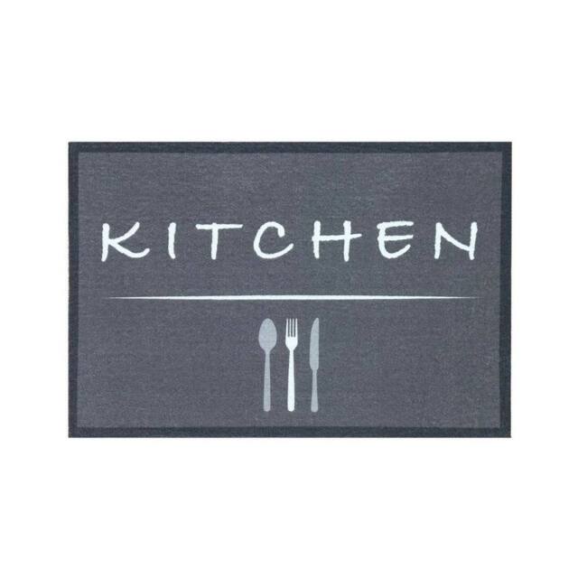 The Rug Shop UK Grey Modern Pictorial Easy to Clean Mat - Size: 50 cm x 75 cm - image 1