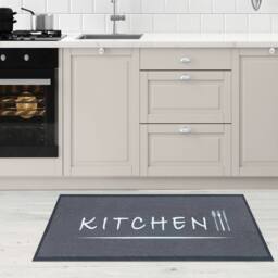 The Rug Shop UK Grey Modern Pictorial Easy to Clean Mat - Size: 50 cm x 75 cm - thumbnail 2