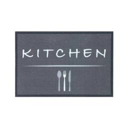 The Rug Shop UK Grey Modern Pictorial Easy to Clean Mat - Size: 50 cm x 75 cm - thumbnail 1