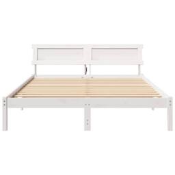 Berkfield Home Modern with LED Strip Lights with Headboard White 160 x 200 cm Pi - thumbnail 5