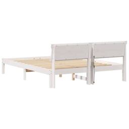 Berkfield Home Modern with LED Strip Lights with Headboard White 160 x 200 cm Pi - thumbnail 7